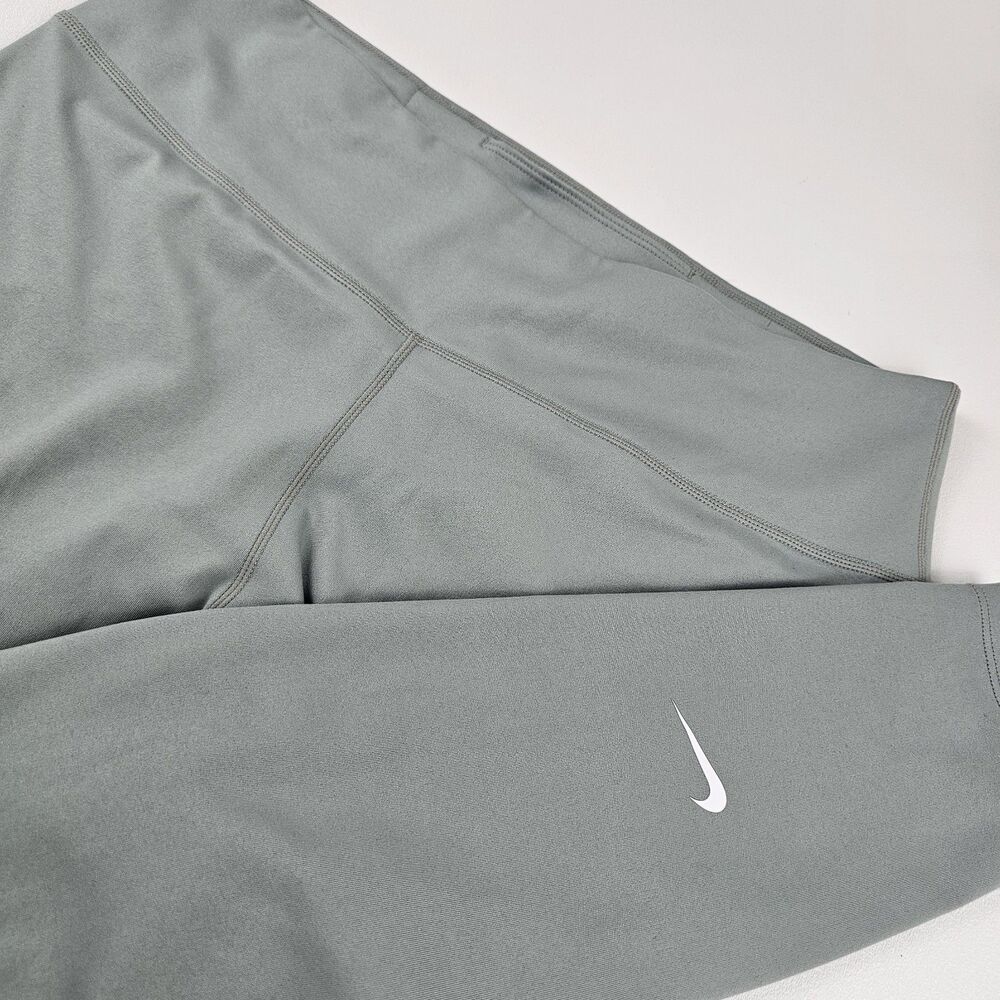Nike Dri-FIT Womens Large Leggings Gray Green High Rise Training DD0252-330